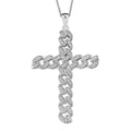 White Diamond Pendant Necklace (20 Inches) in Rhodium Over Sterling Silver 0.25 ctw - Sticky add to cart bar