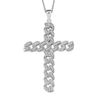 White Diamond Pendant Necklace (20 Inches) in Rhodium Over Sterling Silver 0.25 ctw
