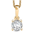 Moissanite (Rnd 5mm) Solitaire Pendant Necklace (20 Inches) in 18K Vermeil YG Over Sterling Silver 0.50 ctw - Sticky add to cart bar