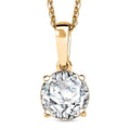 Moissanite (Rnd 7.5mm) Solitaire Pendant Necklace (20 Inches) in 18K Vermeil YG Over Sterling Silver 1.35 ctw - Sticky add to cart bar