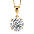 Moissanite (Rnd 8mm) Solitaire Pendant Necklace (20 Inches) in 18K Vermeil YG Over Sterling Silver 1.75 ctw - Sticky add to cart bar