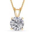 Moissanite (Rnd 9.5mm) Solitaire Pendant Necklace (20 Inches) in 18K Vermeil YG Over Sterling Silver 2.90 ctw - Sticky add to cart bar