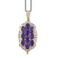Karis African Amethyst 4.90 ctw Pendant in 18K YG Plated and Platinum Bond with Stainless Steel Necklace 20 Inches - Sticky add to cart bar