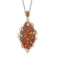 Premium Santa Ana Madeira Citrine and White Zircon 4.40 ctw Amber Bloom Pendant Necklace in 18K Vermeil YG and Rhodium Over Sterling Silver 20 Inches - Sticky add to cart bar