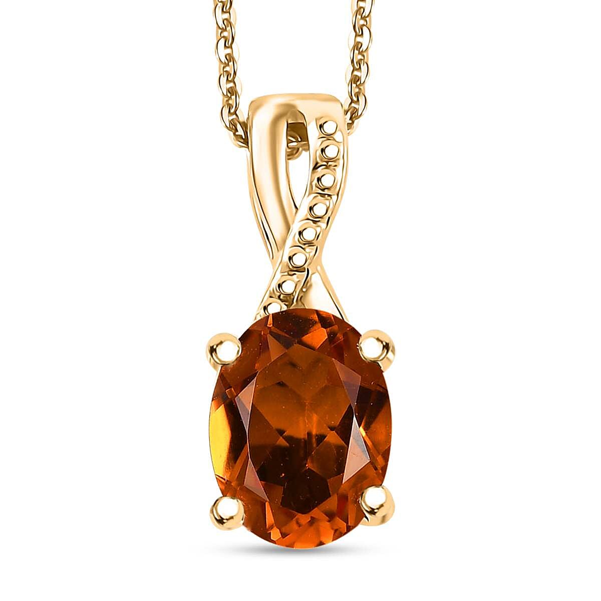 Premium Santa Ana Madeira Citrine 1.20 ctw Infinity Pendant Necklace in 18K Vermeil Yellow Gold Over Sterling Silver 20 Inches
