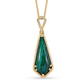 African Malachite 10.50 ctw Kite Shape Pendant in 18K Vermeil Yellow Gold Over Sterling Silver with ION Plated YG Stainless Steel Necklace 20 Inches - Sticky add to cart bar