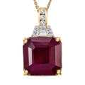 Premium Niassa Ruby (FF) and White Zircon 14.00 ctw Majestic Empress Pendant Necklace in 18K Vermeil Yellow Gold Over Sterling Silver 20 Inches - Sticky add to cart bar