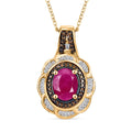 Royal Ruby, Red Diamond (IR) and Diamond Pendant Necklace (20 Inches) in 18K Vermeil YG Over Sterling Silver 1.98 ctw - Sticky add to cart bar