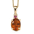 Santa Ana Madeira Citrine and Ouro Fino Rubellite 1.80 ctw Pendant Necklace in 18K Vermeil Yellow Gold Over Sterling Silver - Sticky add to cart bar