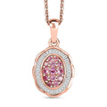 D'Joy Mahenge Spinel and Diamond 0.70 ctw Blossom Halo Pendant Necklace 20 Inches in 18K Vermeil Rose Gold Over Sterling Silver - Sticky add to cart bar