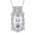 Moissanite 3.90 ctw Pendant Necklace in Rhodium Over Sterling Silver 20 Inches - Sticky add to cart bar
