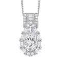 Moissanite 3.90 ctw Pendant Necklace in Rhodium Over Sterling Silver 20 Inches - Sticky add to cart bar