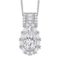 Moissanite 3.90 ctw Pendant Necklace in Rhodium Over Sterling Silver 20 Inches