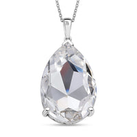 J Francis Embellished with Crystal by Swarovski Pendant Necklace (20 Inches) in Rhodium Over Sterling Silver