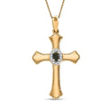 Narsipatnam Alexandrite and White Zircon 0.40 ctw Cross Pendant Necklace in 18K Vermeil Yellow Gold Over Sterling Silver 20 Inches - Sticky add to cart bar