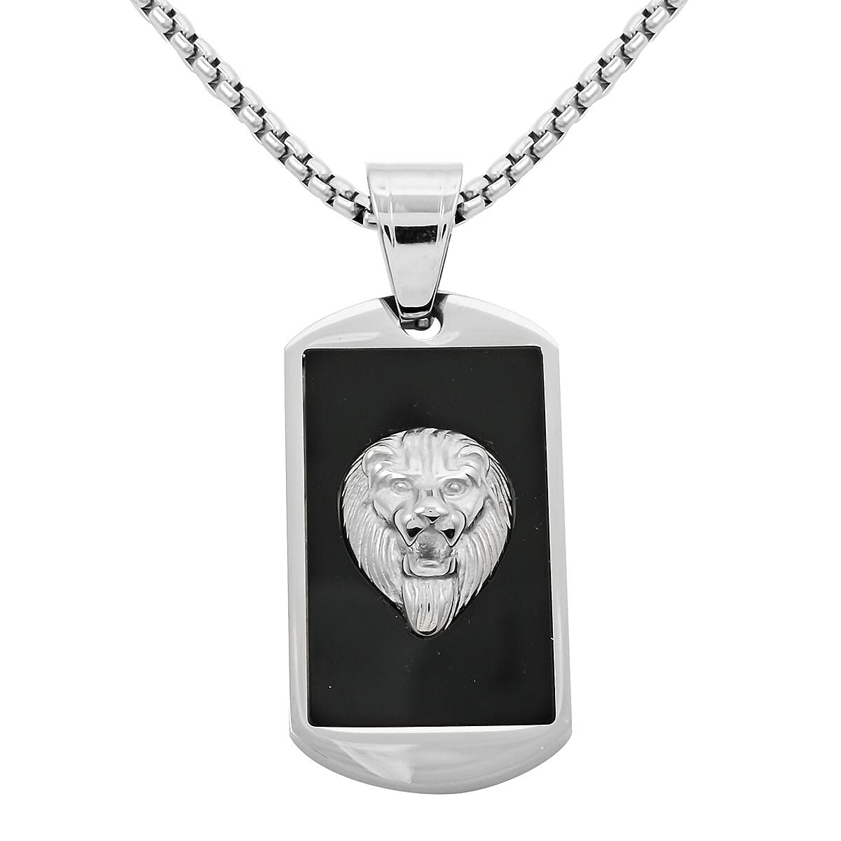 Dogtag Pendant Necklace in Stainless Steel (24 Inches)
