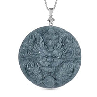 Olmec Jadeite Pendant 265.00 ctw Necklace in Rhodium Over Sterling Silver 20 Inches