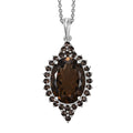 Karis Brazilian Smoky Quartz 9.40 ctw Pendant in Platinum Bond with Stainless Steel Necklace 20 Inches - Sticky add to cart bar