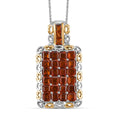 Premium Santa Ana Madeira Citrine 3.90 ctw Mosaic Elegance Pendant Necklace in 18K Vermeil YG and Rhodium Over Sterling Silver 20 Inches - Sticky add to cart bar