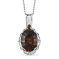 Karis Brazilian Smoky Quartz 17.00 ctw Pendant in Platinum Bond with Stainless Steel Necklace 20 Inches - Sticky add to cart bar