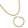 Set of Necklace 18 Inches and Bracelet (7.50In) in ION Plated YG Stainless Steel - Sticky add to cart bar