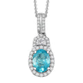 D'Joy Lagoon Apatite, Moissanite Pendant Necklace (20 Inches) in Rhodium Over Sterling Silver 1.50 ctw - Sticky add to cart bar