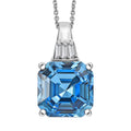 J Francis Embellished with Aquamarine and White Crystal by Swarovski Pendant Necklace (20 Inches) in Rhodium Over Sterling Silver - Sticky add to cart bar