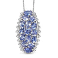 TLV Tanzanite, White Zircon Pendant Necklace (20 Inches) in Rhodium Over Sterling Silver 3.00 ctw - Sticky add to cart bar