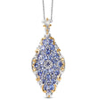 Tanzanite 4.15 ctw Pendant Necklace in 18K Vermeil YG and Rhodium Over Sterling Silver 20 Inches - Sticky add to cart bar