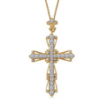 Luxuriant Lab Grown Diamond G-H SI 1.00 ctw Cross Pendant Necklace in 18K Vermeil Yellow Gold Over Sterling Silver 20 Inches - Sticky add to cart bar