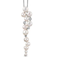 Freshwater Pearl, Moissanite Pendant Necklace (20 Inches) in Platinum Over Sterling Silver 0.08 ctw - Sticky add to cart bar