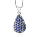 Simulated Blue Diamond Pendant Necklace (18-20 Inches) in Silvertone 0.25 ctw - Sticky add to cart bar