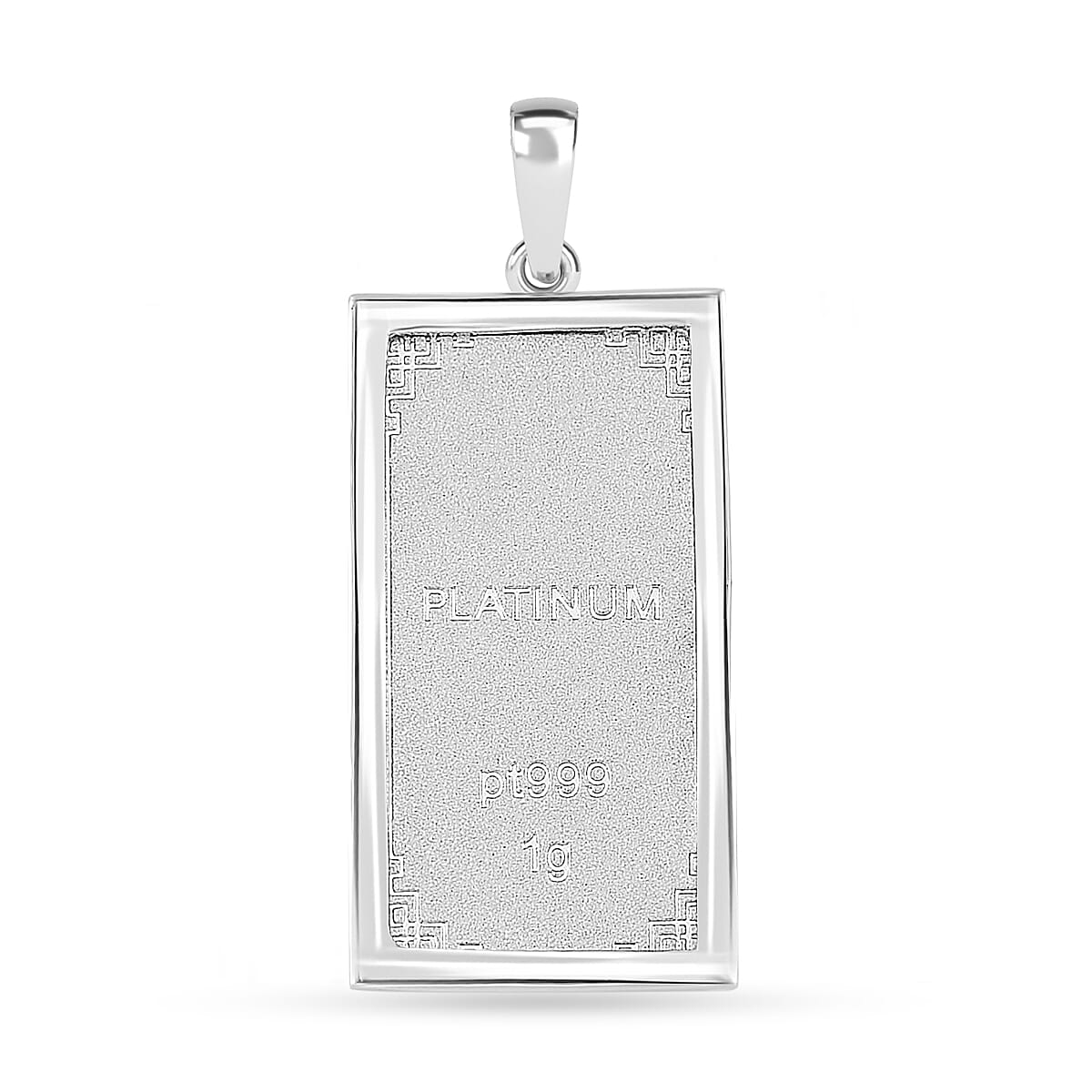 999 Platinum Ingot Bar 1g with 10K White Gold 1.55g Pendant without Chain