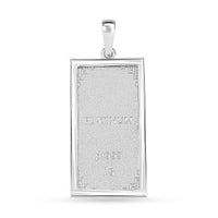 999 Platinum Ingot Bar 1g with 10K White Gold 1.55g Pendant without Chain