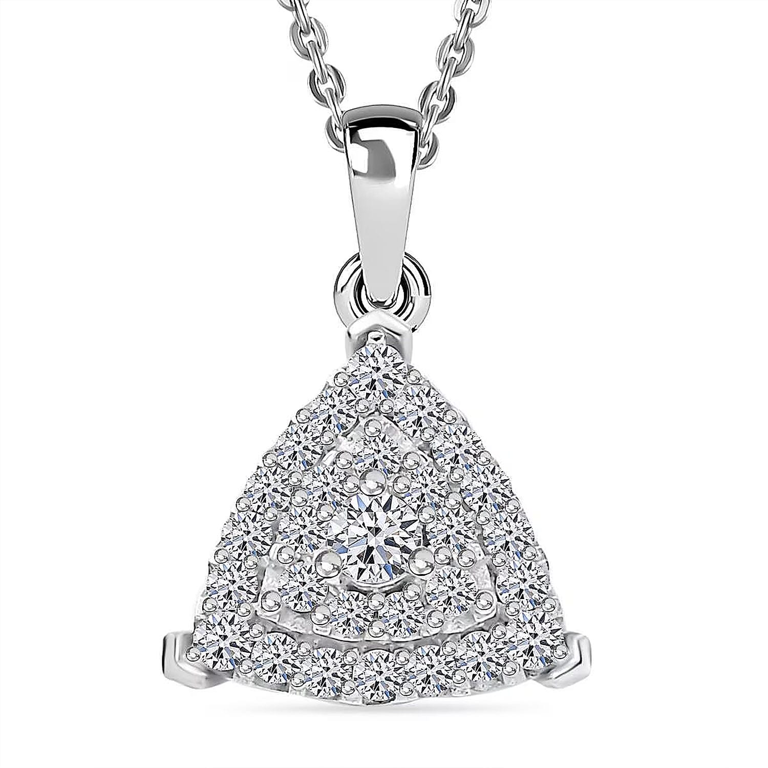 Luxuriant Lab Grown Diamond (SI) Pendant Necklace (20 Inches) in Rhodium Over Sterling Silver 0.35 ctw