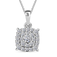 Luxuriant Lab Grown Diamond SI 0.35 ctw Pendant Necklace in Rhodium Over Sterling Silver 20 Inches