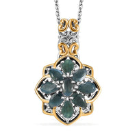 Narsipatnam Alexandrite 2.15 ctw Ethereal Bloom Pendant Necklace in 18K Vermeil YG and Rhodium Over Sterling Silver 20 Inches