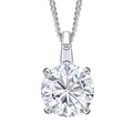 Moissanite (Rnd 8mm) Pendant Necklace (20 Inches) in Rhodium Over Sterling Silver 1.90 ctw - Sticky add to cart bar