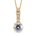 Crisantemo Cut Moissantie 1.60 ctw Pendant Necklace in 18K Vermeil Yellow Gold Over Sterling Silver 20 Inches - Sticky add to cart bar
