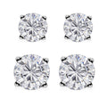 Moissanite Set of 2 Earrings in Rhodium Over Sterling Silver 1.35 ctw - Sticky add to cart bar
