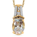 Premium Malagasy Moonstone, Natural Champagne and White Diamond 2.00 ctw Pendant Necklace in 18K Vermeil Yellow Gold Over Sterling Silver 20 Inches - Sticky add to cart bar