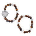 2pcs Set - Strada Yellow Tigers Eye, Crystal Japanese Movement Beaded Stretch Bracelet Charm Watch and Bracelet with Resin Star (7-7.5In) 24.00 ctw - Sticky add to cart bar