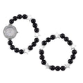 2pcs Set - Strada Yellow Tigers Eye, Crystal Japanese Movement Beaded Stretch Bracelet Charm Watch and Bracelet with Resin Star (7-7.5In) 24.00 ctw - Sticky add to cart bar