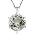 Montezuma Prasiolite Pendant Necklace (20 Inches) in Rhodium Over Sterling Silver 6.30 ctw - Sticky add to cart bar