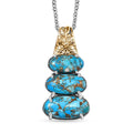 Matrix Chestnut Brine Turquoise 9.70 ctw Pendant in 14K YG and Platinum Over Copper with Stainless Steel Necklace (20 Inches) - Sticky add to cart bar