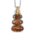 Matrix Fire Opal 8.00 tw Pendant in 14K YG and Platinum Over Copper with Magnet Stainless Steel Necklace 20 Inches - Sticky add to cart bar