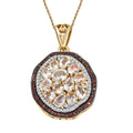 Premium Malagasy Moonstone, Brown and White Zircon 3.50 ctw Pendant Necklace in 18K Vermeil YG Over Sterling Silver 20 Inches - Sticky add to cart bar