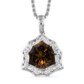 Karis Brazilian Smoky Quartz 10.50 ctw Pendant in Platinum Bond with Stainless Steel Necklace 20 Inches - Sticky add to cart bar