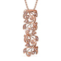 Uncut Natural Pink Diamond 0.25 ctw Vine Pendant in 18K Vermeil Rose Gold Over Sterling Silver with ION Plated RG Stainless Steel Necklace 20 Inches - Sticky add to cart bar