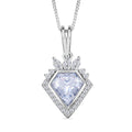Diamond Cut Moissanite 2.10 ctw Pendant Necklace in Rhodium Over Sterling Silver 20 Inches - Sticky add to cart bar